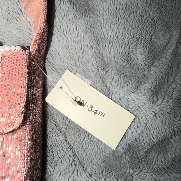 Beaded Bow-Accent Shoulder Bag in Dusty Rose - Picture 5 of 6